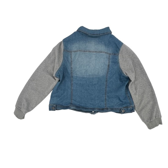 Lovesick Fleece Sleeve Denim Jean Jacket Size 1 Women's - Picture 4 of 7